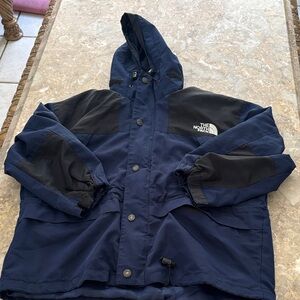 The North Face Men's Navy and Black Hooded Rain Jacket